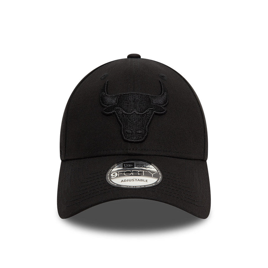 Chicago Bulls Kappe, New Era, 9FORTY, essenziell, vollschwarz