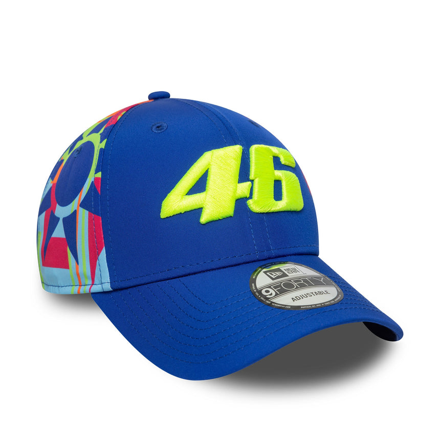Valentio Rossi #46 Kappe, VR46, Fan, New Era, 9FORTY, Mehrfarbig
