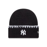 New York Yankees Mütze, dicker Ziernaht, New Era, schwarz