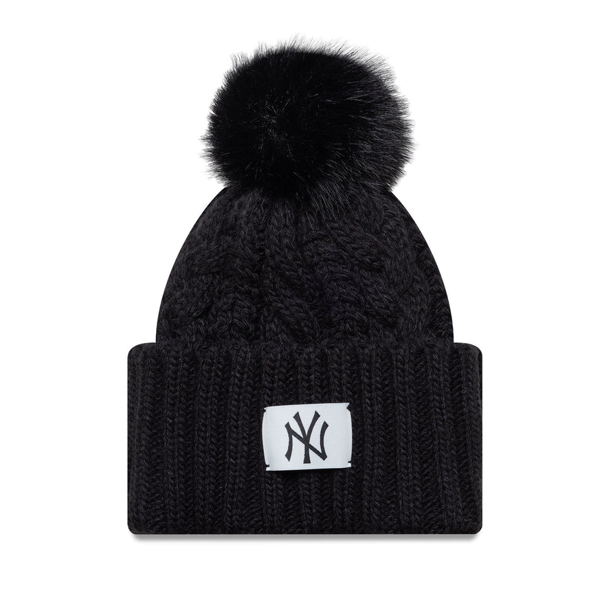 New York Yankees Beanie, Damen, breiter Bund, New Era, schwarz