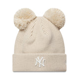 New York Yankees Mütze, doppelter Bommel, Damen, unifarben, New Era, beige