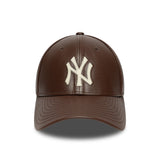 New York Yankees Kappe, Leder, New Era, 9FORTY, unifarbig, braun