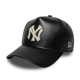New York Yankees Kappe aus Leder, New Era, 9FORTY, schwarz