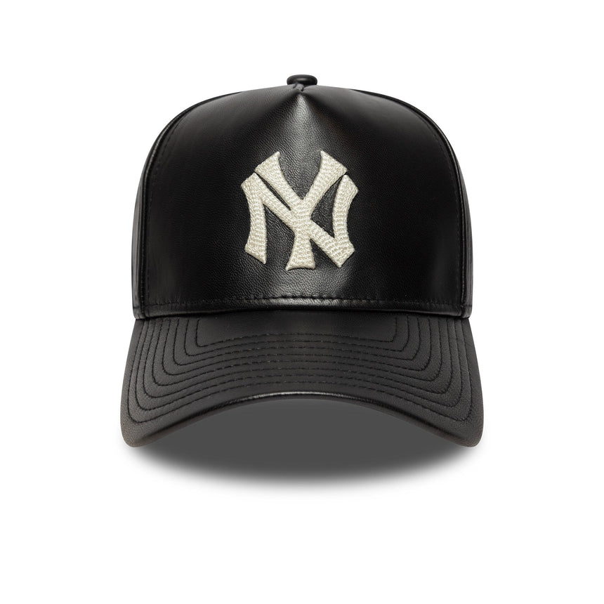 New York Yankees Kappe aus Leder, New Era, 9FORTY, schwarz