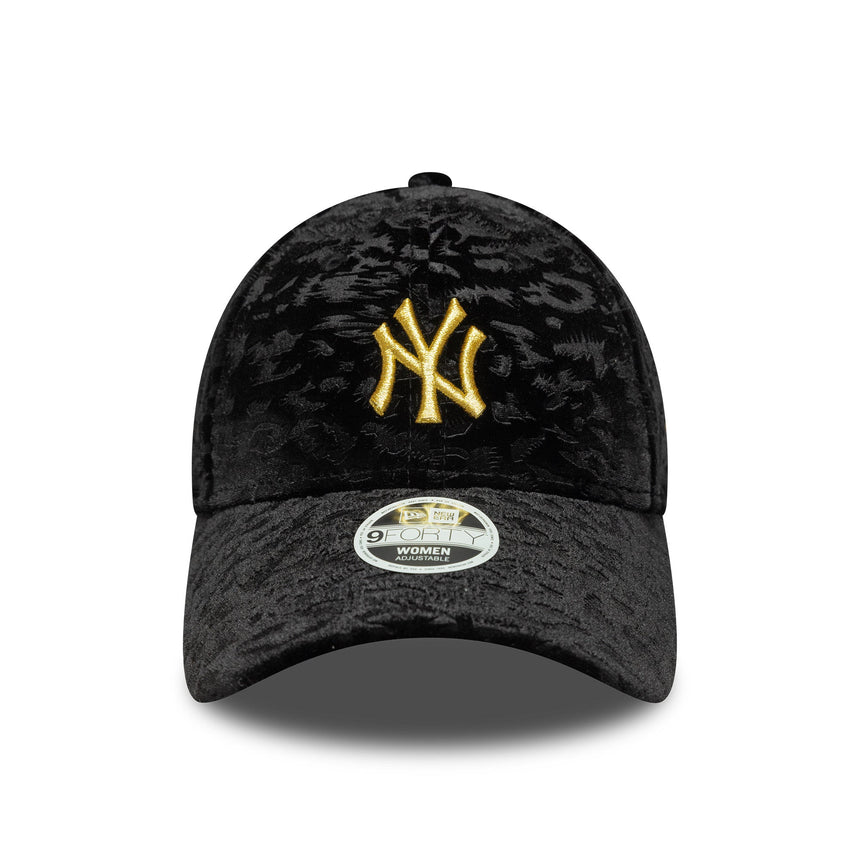New York Yankees Kappe, Leoprint Velour, 9FORTY, Damen, Schwarz