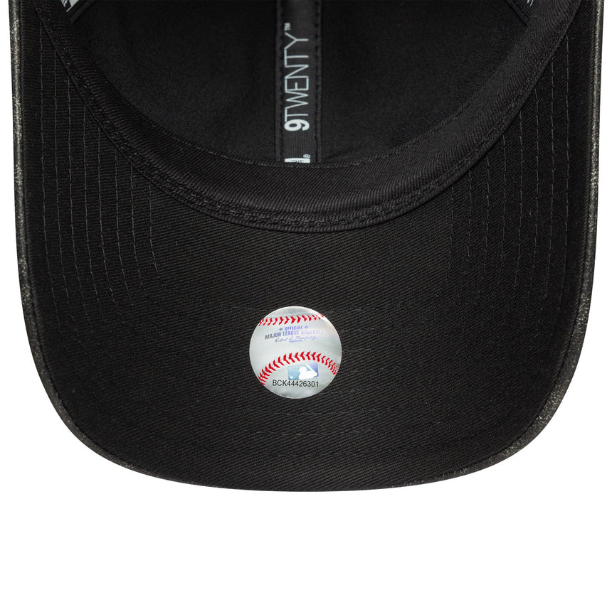 New York Yankees Cap, aus PU, New York Yankees, 9TWENTY, einfarbig, schwarz