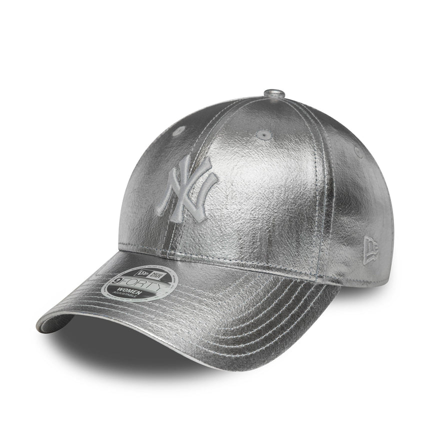 New York Yankees Kappe, metallisch, New Era, 9FORTY, Frauen, silber