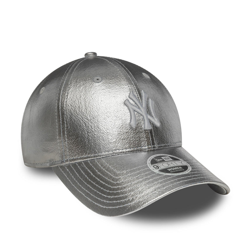 New York Yankees Kappe, metallisch, New Era, 9FORTY, Frauen, silber
