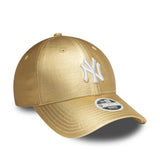 New York Yankees Kappe, metallischer Pin, New Era, 9FORTY, Damen, Gold