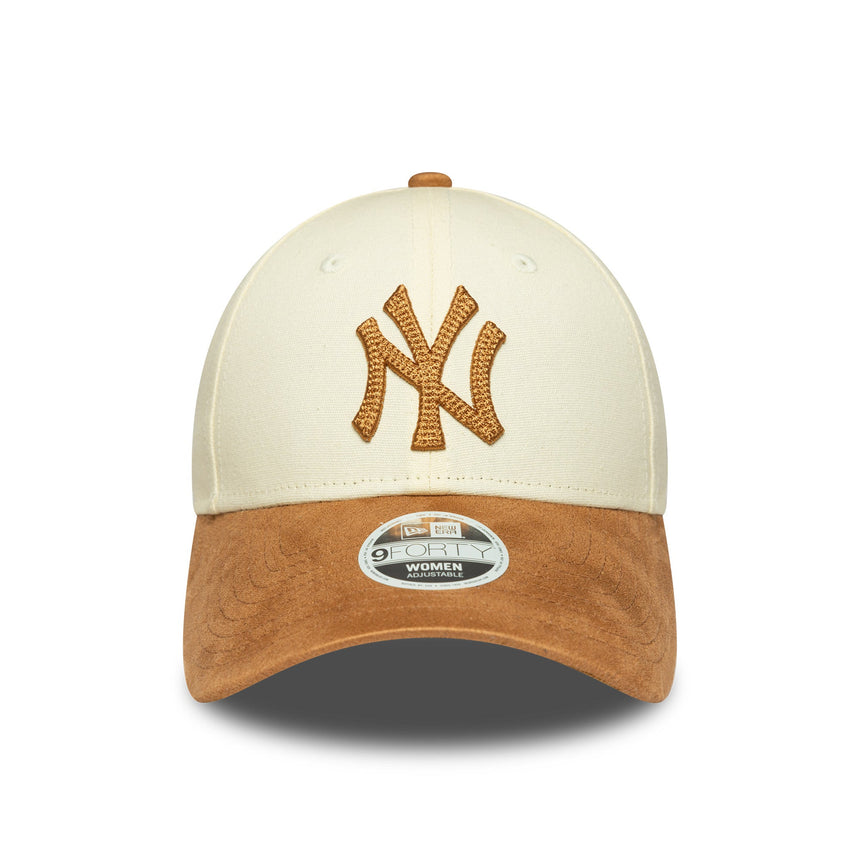 New York Yankedds Cap, Damen, Kunstwildleder, 9FORTY, Beige