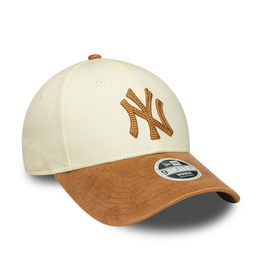 New York Yankedds Cap, Damen, Kunstwildleder, 9FORTY, Beige