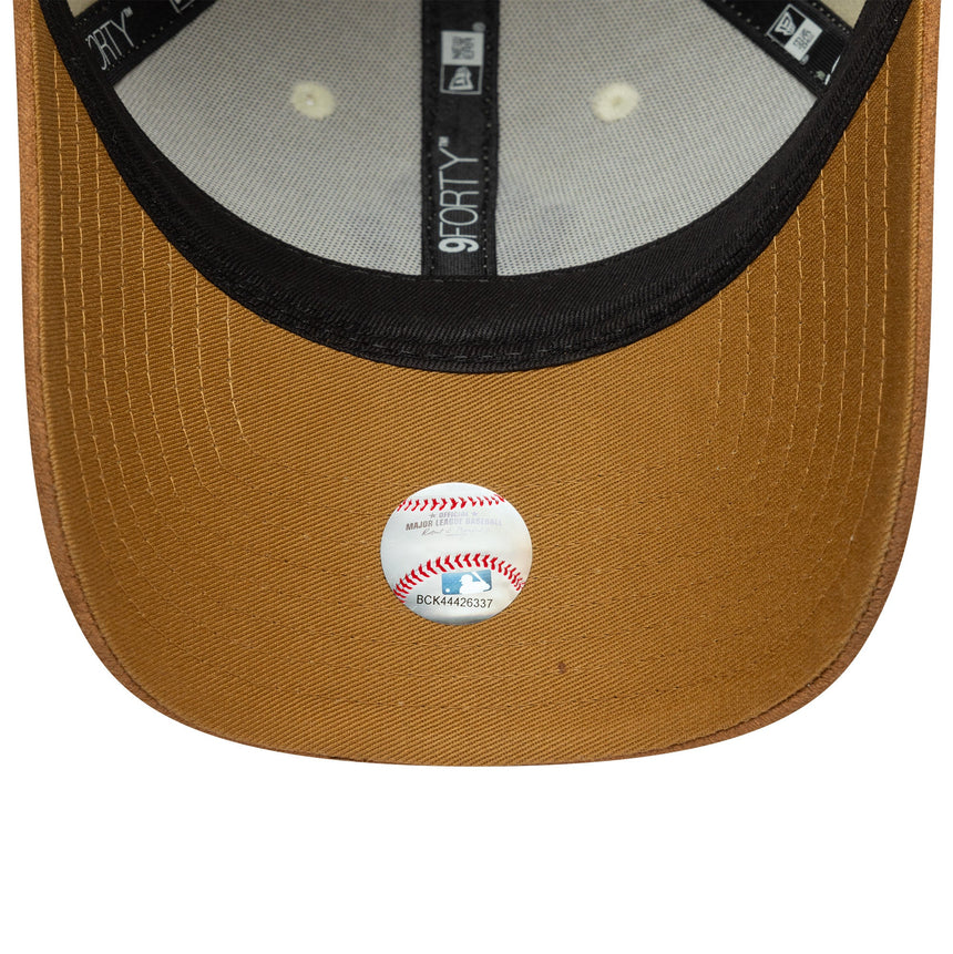 New York Yankedds Cap, Damen, Kunstwildleder, 9FORTY, Beige