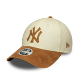 New York Yankedds Cap, Damen, Kunstwildleder, 9FORTY, Beige