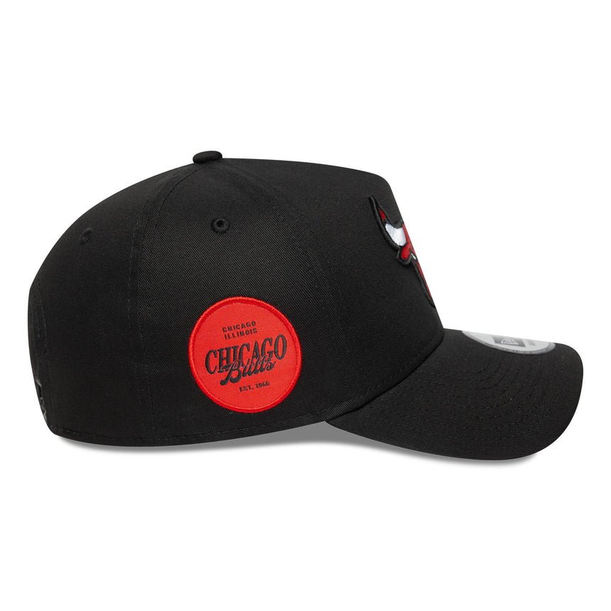 Chicago Bulls Cap, Seitliches Patch A-Frame, Chochago Bulls, A-Frame, schwarz