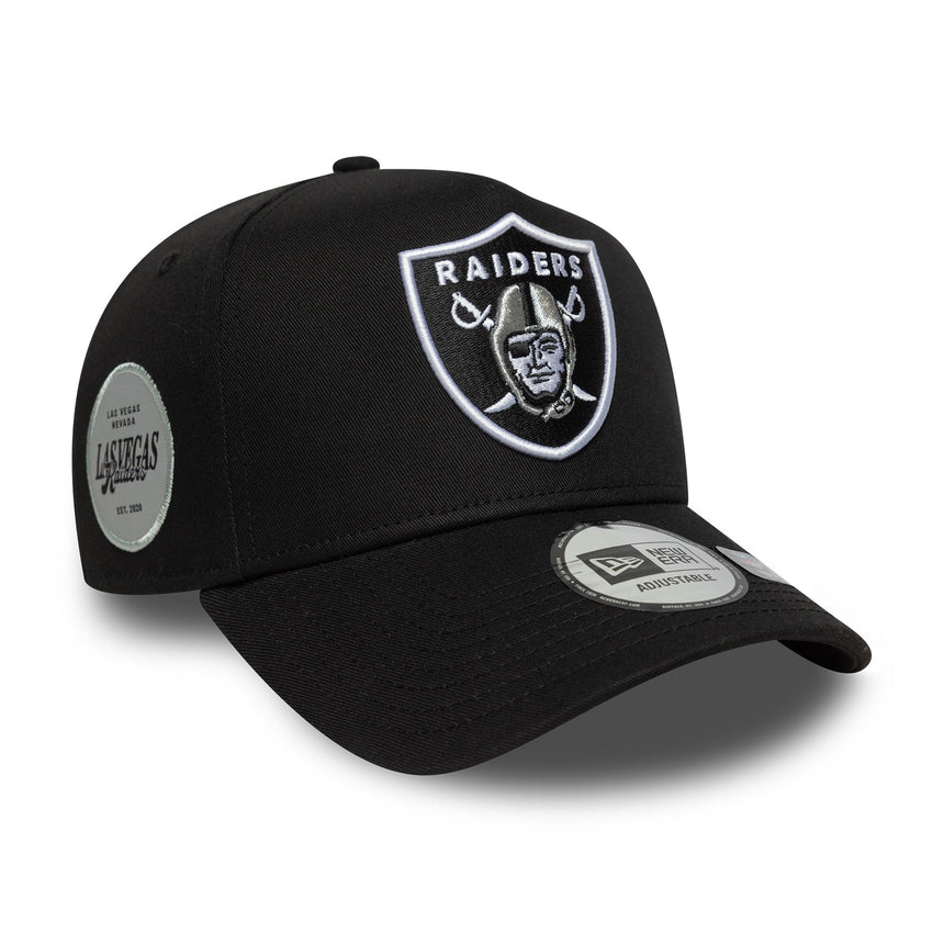 Las Vegas Raiders, Seiten-Patch, New Era, A-Frame, schwarz