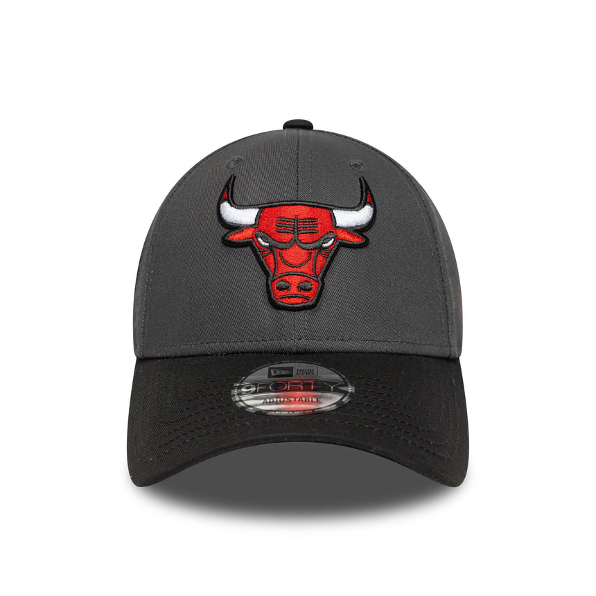 Chicago Bulls Cap, Seitliches Patch, New Era, 9FORTY, grau, grau