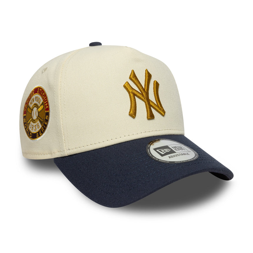 New York Yankees Kappe, Aufnäher, New Era, 9FORTY, A-Frame, beige