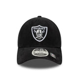 Las Vegas Raiders Kappe, Kordel, New Era, 9FORTY, schwarz