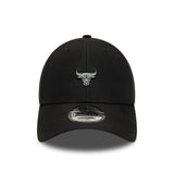 Chicago Bulls Cap, NBA-Pin, New Era 9FORTY, schwarz