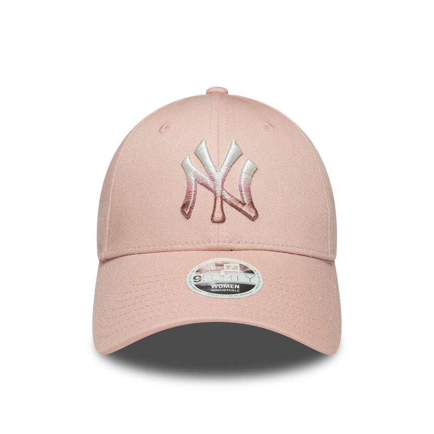 New York Yankees Kappe, metallisches Logo, New Era, 9FORTY, Damen, rosa