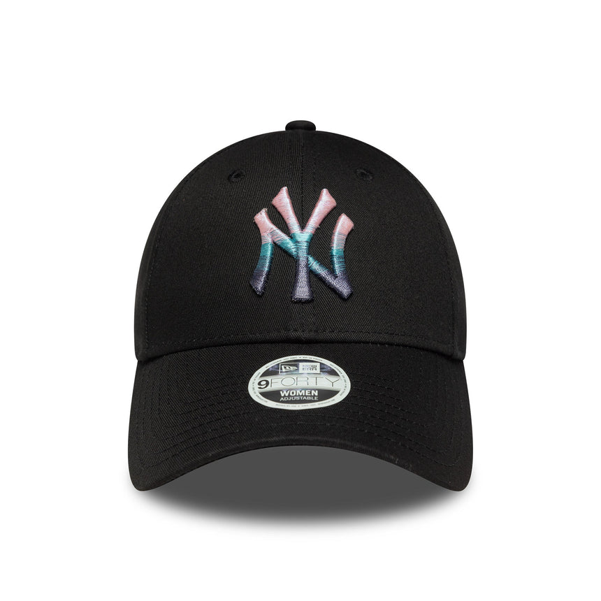 New York Yankees Cap, metallisches Logo, 9FORTY, schwarz