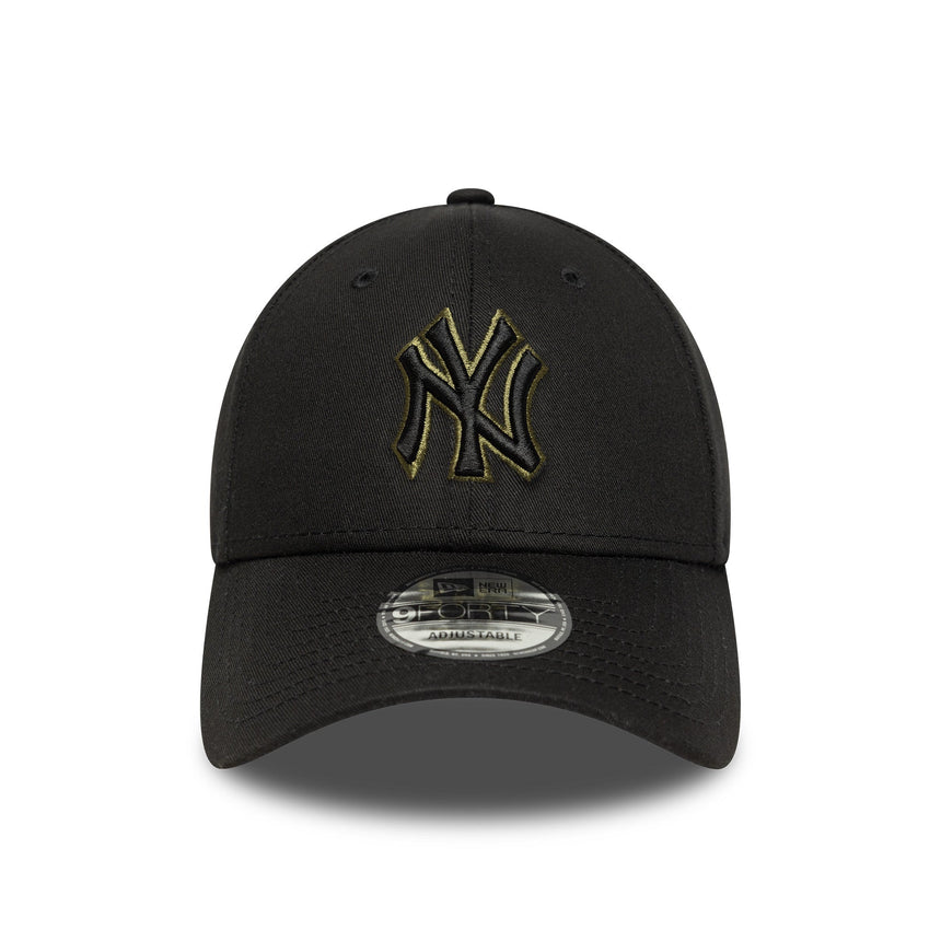 New York Yankees-Kappe, TEAM-Umriss, New Era, 9FORTY, Umriss, schwarz