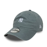 New York Yankees Kappe, washed mini logo, New Era, 9TWENTY, grau