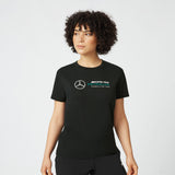 2022, Schwarz, Large Logo, Mercedes Damen T-shirt - FansBRANDS®