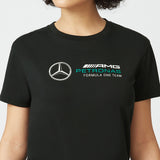 2022, Schwarz, Large Logo, Mercedes Damen T-shirt - FansBRANDS®