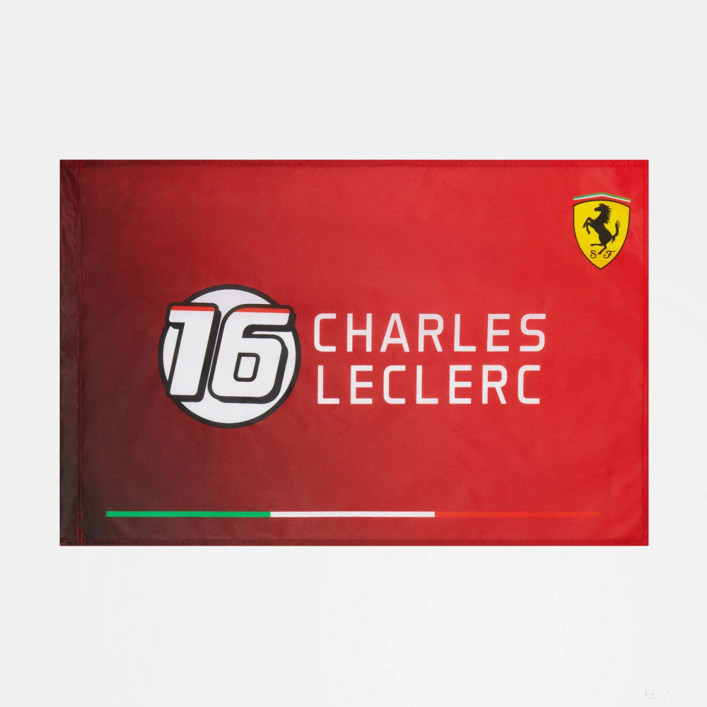Ferrari Charles Leclerc Flag, 90x60 cm, Red, 2021 - FansBRANDS®