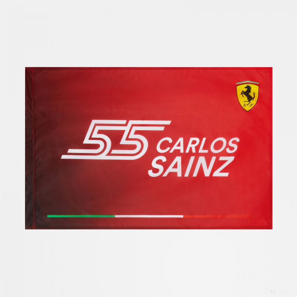 Ferrari Carlos Sainz Flagge, 90x60 cm, Rot, 2021