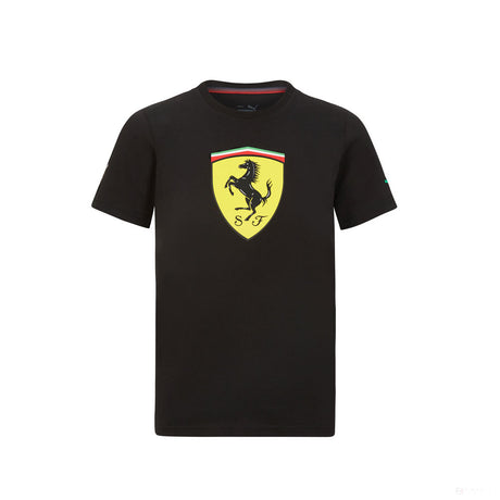 Ferrari Large Shield Kinder T-Shirt, Schwarz, 2021 - FansBRANDS®
