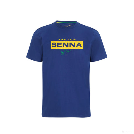 Ayrton Senna Logo T-Shirt, Blau - FansBRANDS®