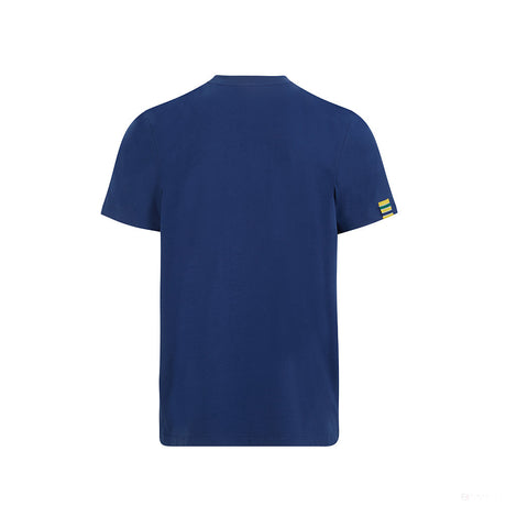 Ayrton Senna Flag T-Shirt, Blau - FansBRANDS®