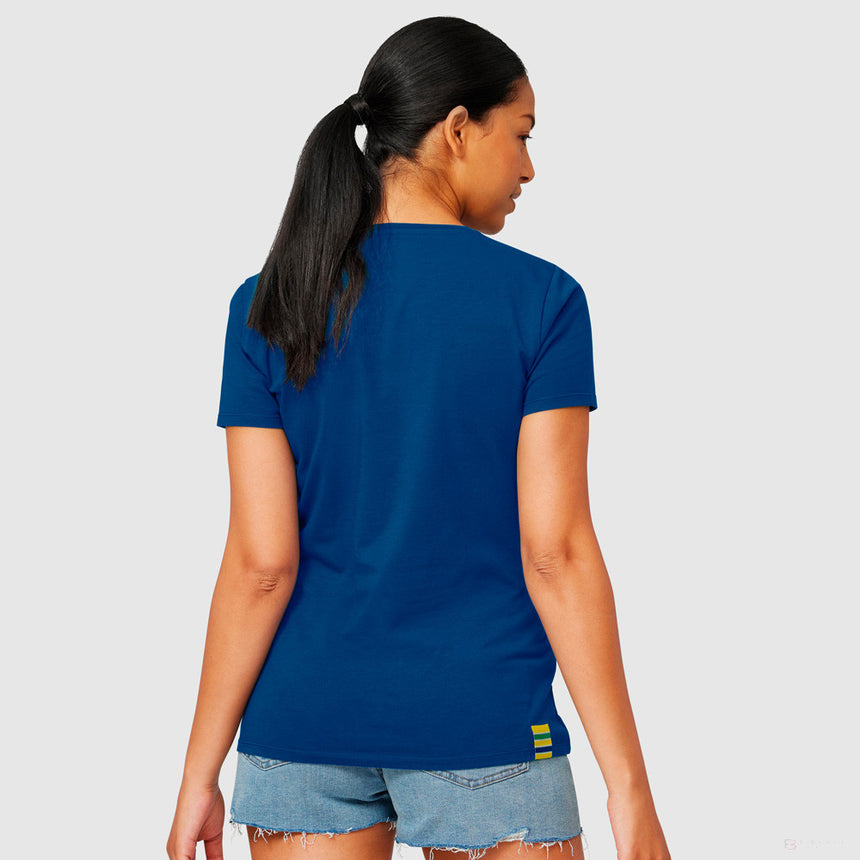 Ayrton Senna Logo Damen T-Shirt, Blau - FansBRANDS®