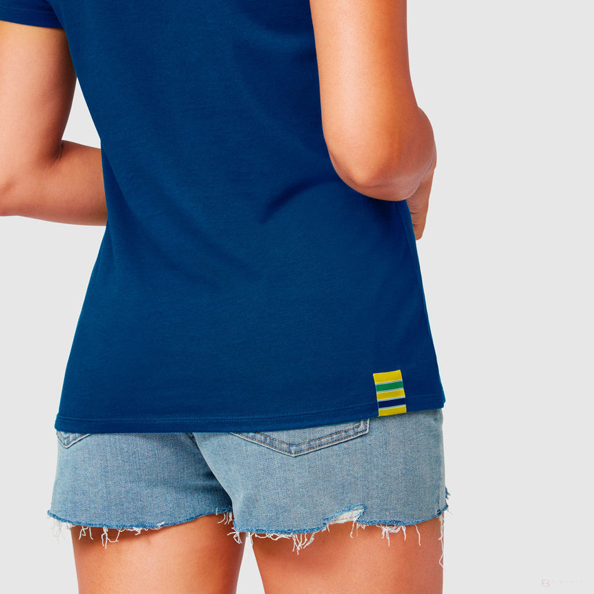 Ayrton Senna Logo Damen T-Shirt, Blau - FansBRANDS®