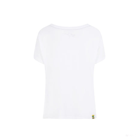 Ayrton Senna Flag Damen T-Shirt, Weiß - FansBRANDS®