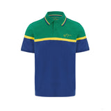 Ayrton Senna Stripe Polo Hemd, Blau