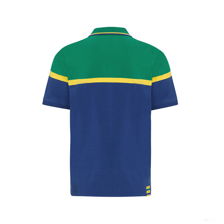 Ayrton Senna Stripe Polo Hemd, Blau - FansBRANDS®