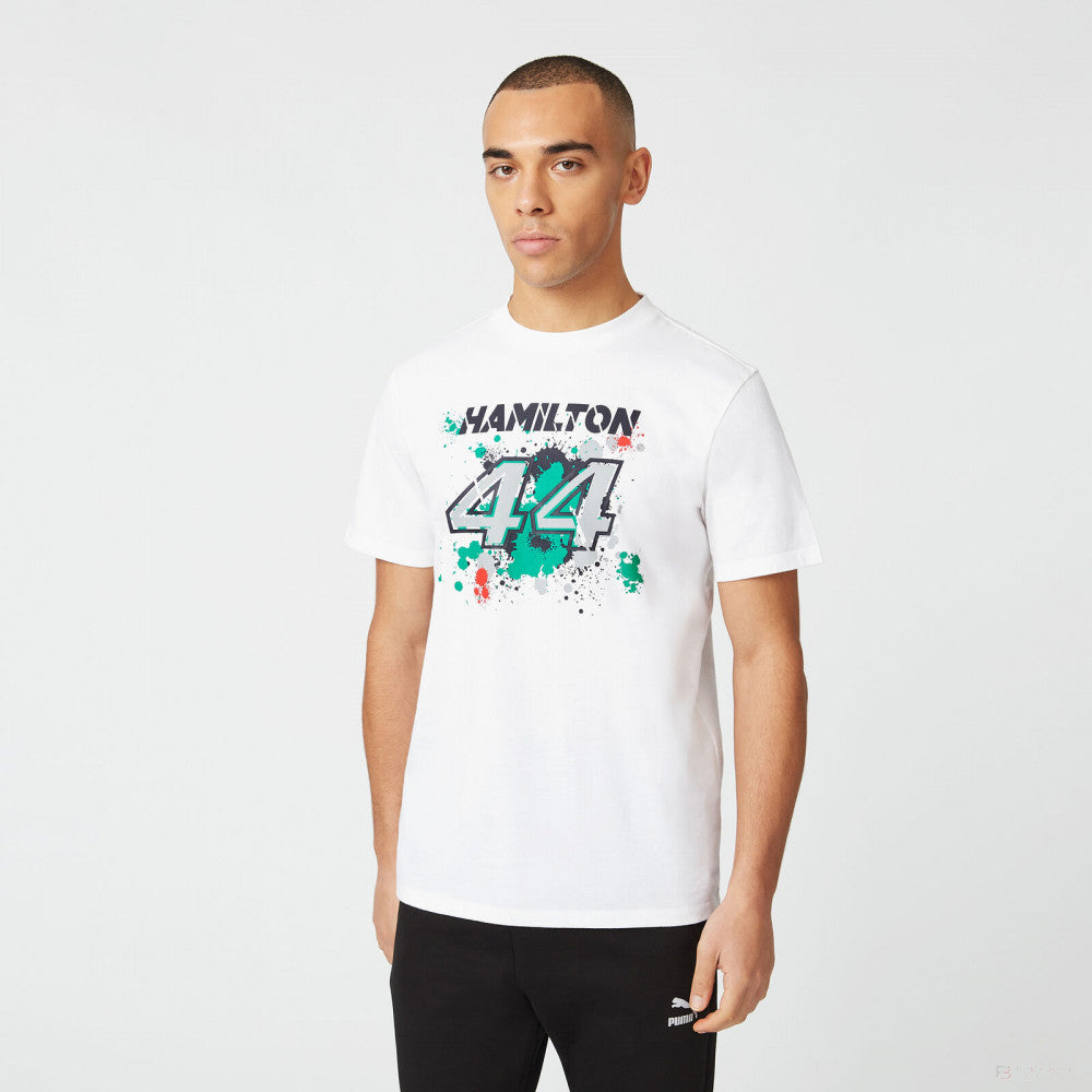 2022, Weiß, LEWIS #44, Mercedes Lewis Hamilton T-shirt - FansBRANDS®