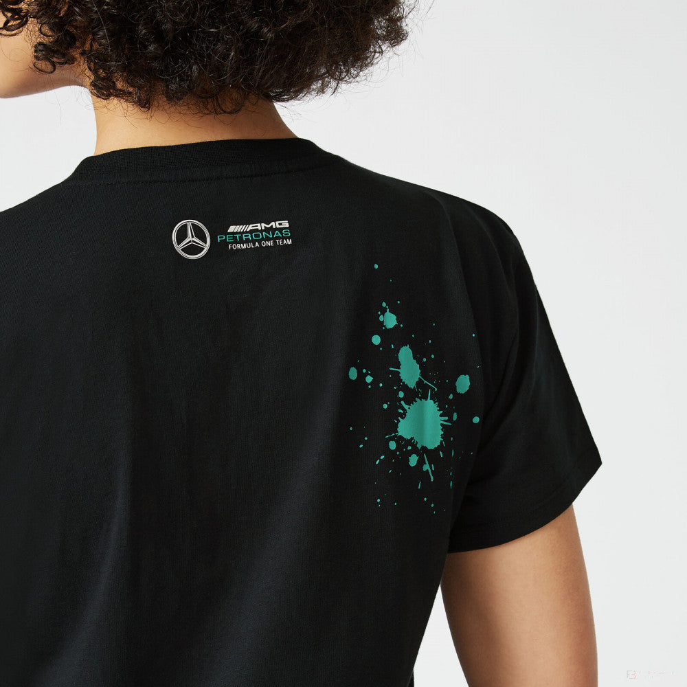 2022, Schwarz, LEWIS #44Mercedes Lewis Hamilton Damen T-shirt
