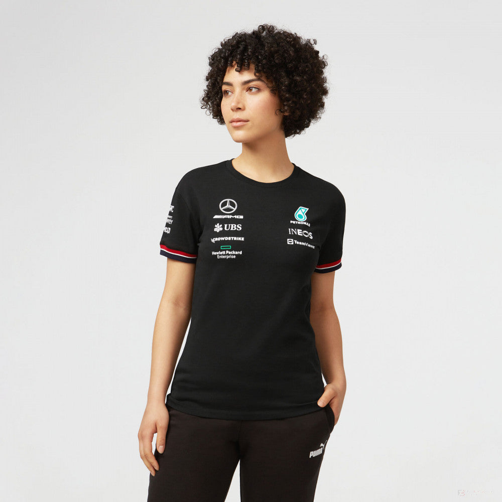 2022, Schwarz, Mercedes Team Damen T-shirt