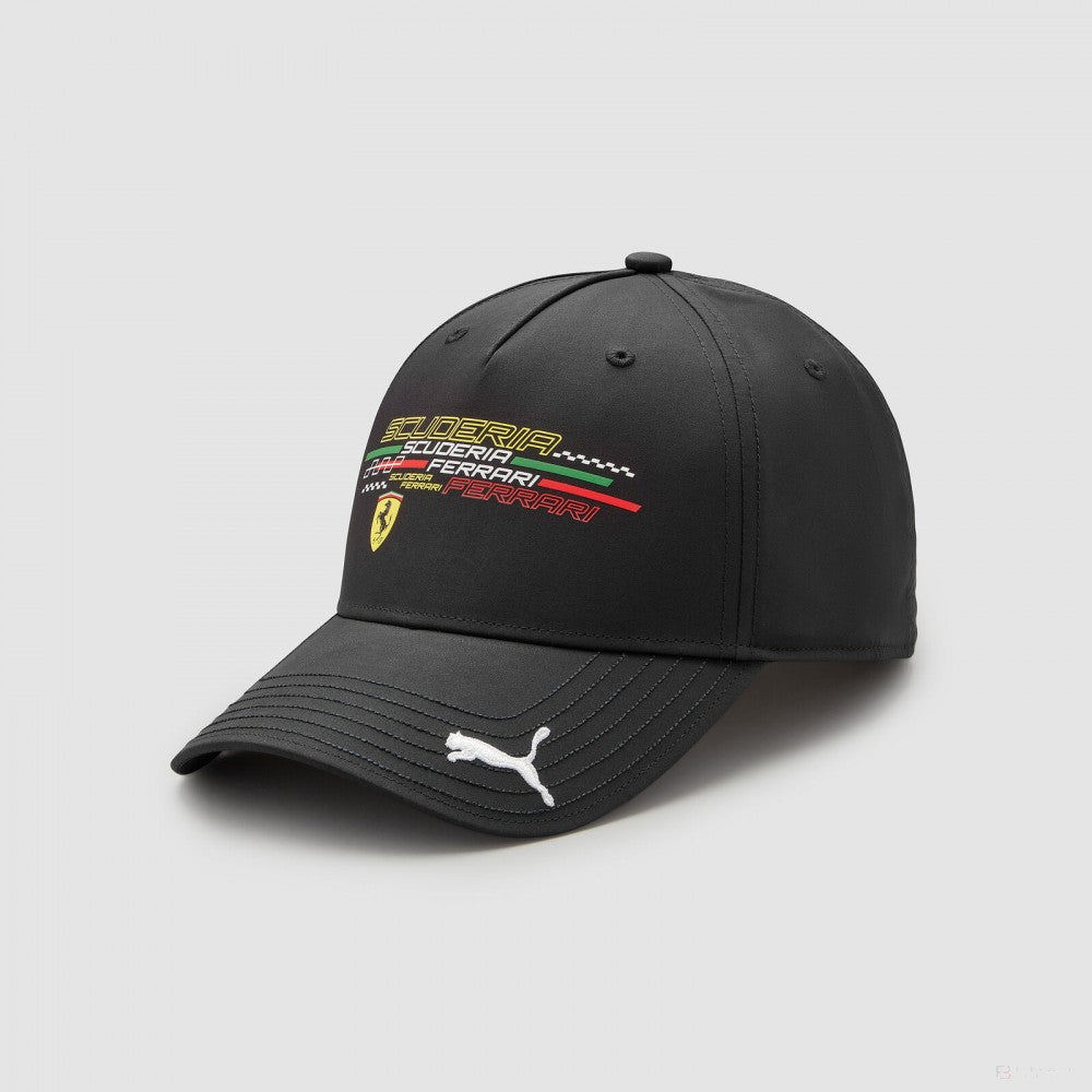 2022, Shcwarz, Fanwear Logo, Ferrari Baseball Kappe