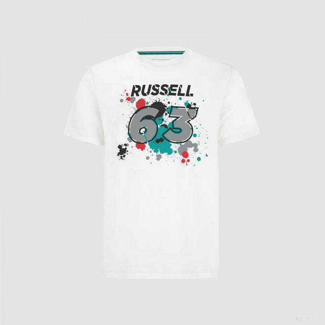 2022, Weiß, GEORGE #63, Mercedes George Russell T-shirt - FansBRANDS®