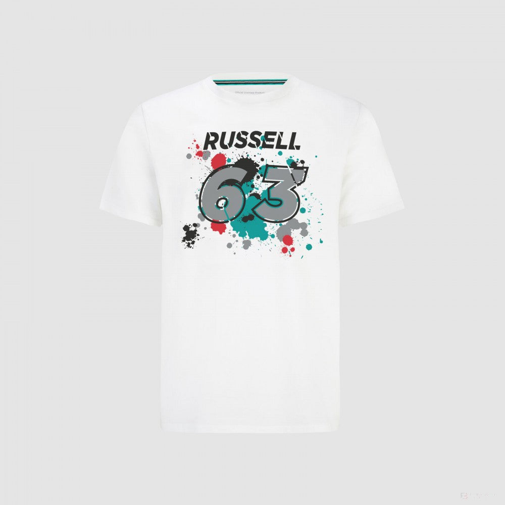 2022, Weiß, GEORGE #63, Mercedes George Russell T-shirt