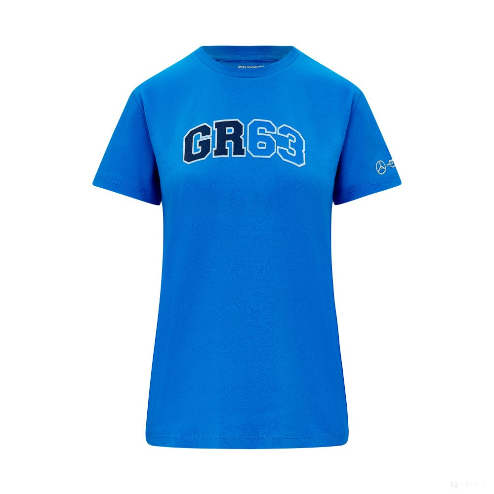 Mercedes Womens George Russell Logo Tee, Blau - FansBRANDS®