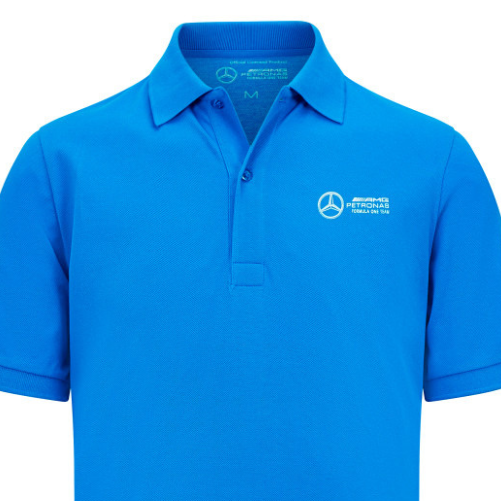 Mercedes Herren George Russell Polohemd, Blau