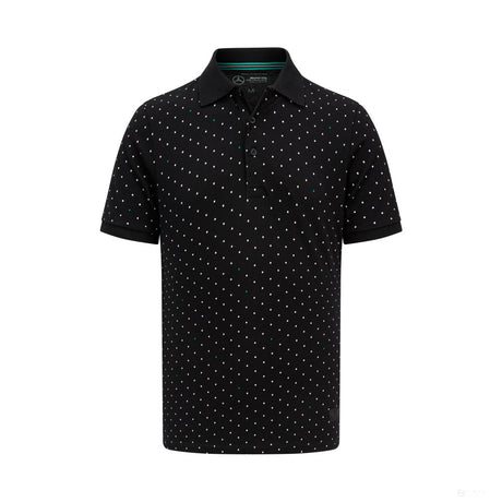 Mercedes Herren Polka Dot Polohemd, Schwarz - FansBRANDS®