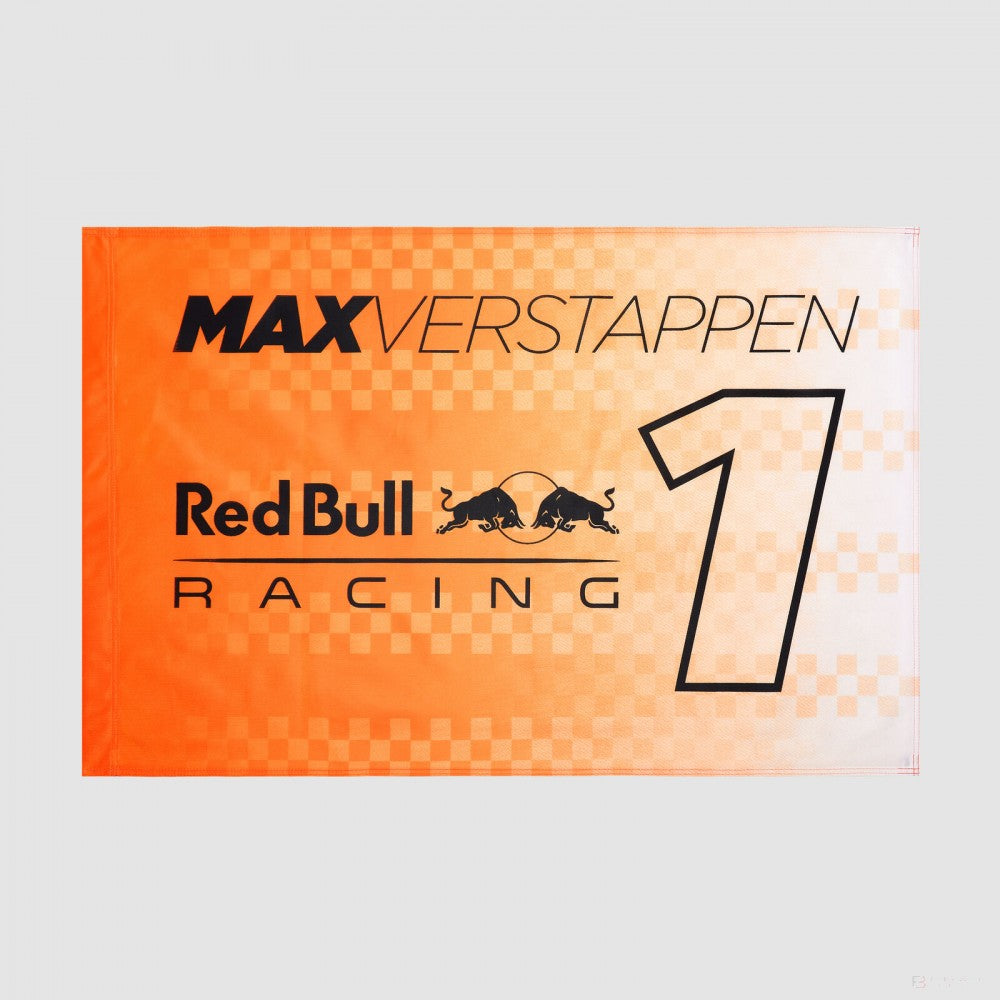 Red Bull Max Verstappen Nummer 1 Flagge, 90 x 60 cm, Orange, 2022