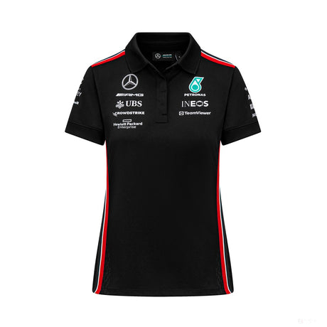 Mercedes Team Damen Polohemd, Schwarz, 2023 - FansBRANDS®